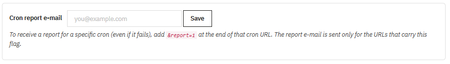 Cron report e-mail