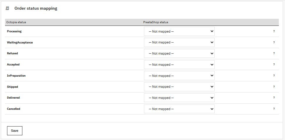Order status mapping