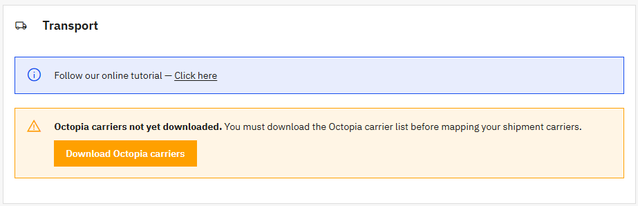 Octopia carriers not yet downloaded